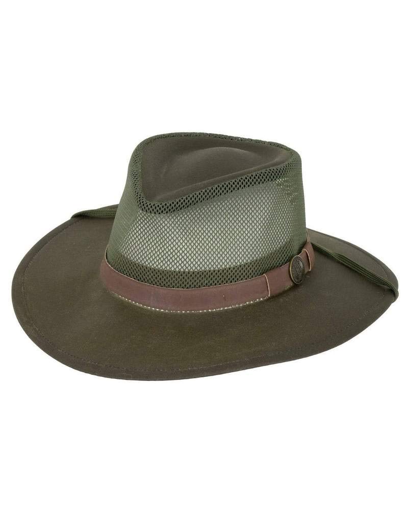 Outback Trading Company Kodiak mesh hat sage front view with sun protection for outdoor ventures