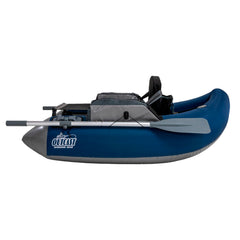 Outcast Cruzer Max float tube - side view with 2-piece oars