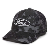 Outdoor Cap FRD12A Ford Veil Tac Black front view shows rugged all-day comfort.