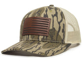 Outdoor Cap USA771CAMO Mossy Oak Original Bottomland front view, versatile shade and camouflage for outdoor activities.