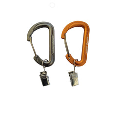 Outdoor Element gearbiner clip attached to a backpack for camping and everyday carry.