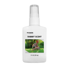 Outdoor Hunting Lab rabbit urine spray bottle, compact 2 oz for field use.