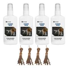 Outdoor Hunting Lab Scrape Rage deer urine 4oz bottle pour for quick scent-marking in mock scrapes.