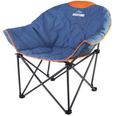 OUTDOOR LIVING SUNTIME moon-saucer folding chair delivers roomy seating for relaxed outdoors.