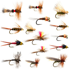 Outdoor Planet 26-essential flies kit: close-up of dry flies for trout fishing