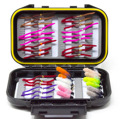 Outdoor Planet 36 Mop Jig Flies with tungsten beads for deep-water trout fishing.