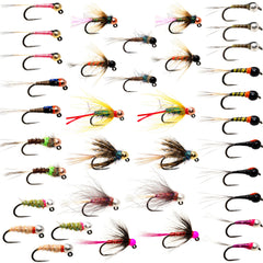 Outdoor Planet 36 tungsten nymphs and perdigon assortment ready for deep-water fishing