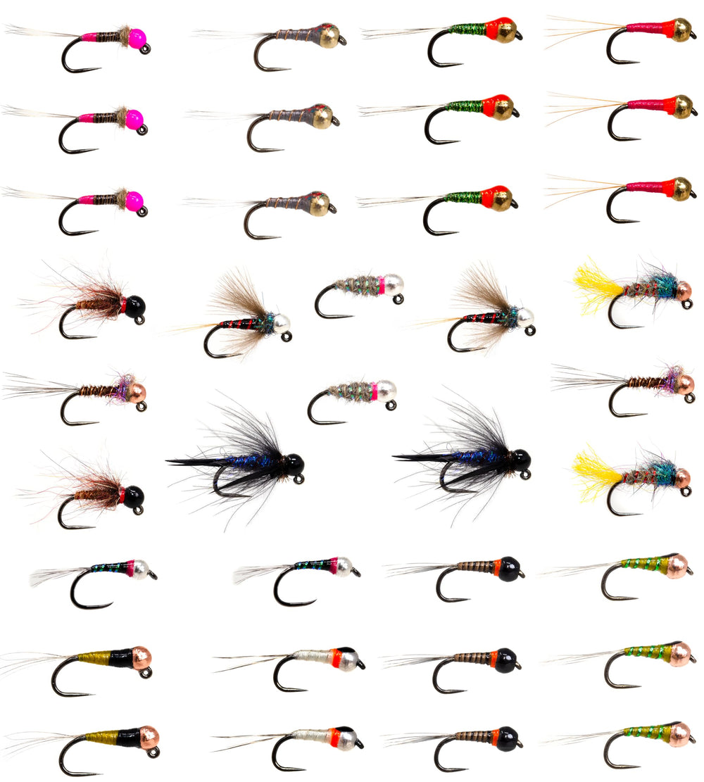 Outdoor Planet 36-tungsten-perdigon-nymphs assortment sinks quickly for deep fast-water fishing