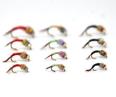 Outdoor Planet Rainbow Warrior attractor nymphs for versatile trout fishing.