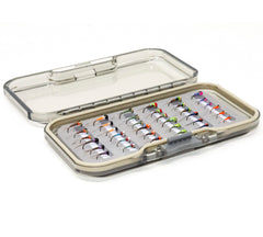 Outdoor Planet trout and grayling fly assortment in a compact dry fly box.