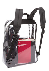 Outdoor Products Clear Pass Daypack pink peacock side view, quick content check on the go.