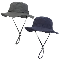 Men's quick-drying sun hat with wide brim in dark gray