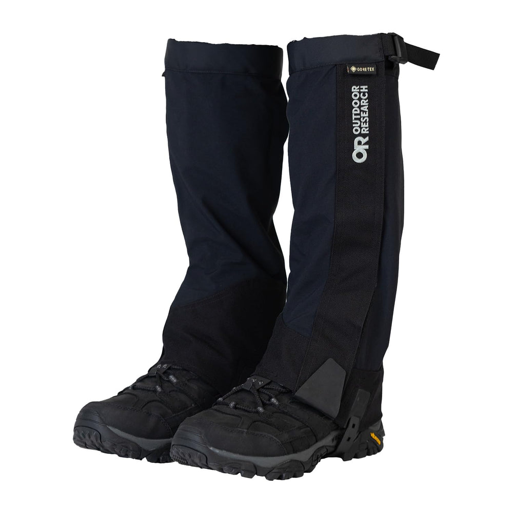 Outdoor Research Crocodile gaiters front view with Gore-Tex protection.