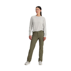 Outdoor Research Ferrosi Pants cuff detail in Ranger Green, emphasizing abrasion resistance.