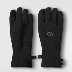 Outdoor Research Flurry Sensor Gloves palm detail with touchscreen-ready grip.
