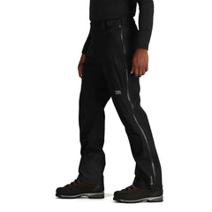 Outdoor Research Headwall Gore-Tex 3L pants zipper detail with Aquaguard zip