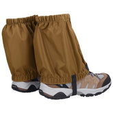 Outdoor Research Rocky Mountain Low Gaiters Coyote front view showing low profile fit for dirt and debris prevention.