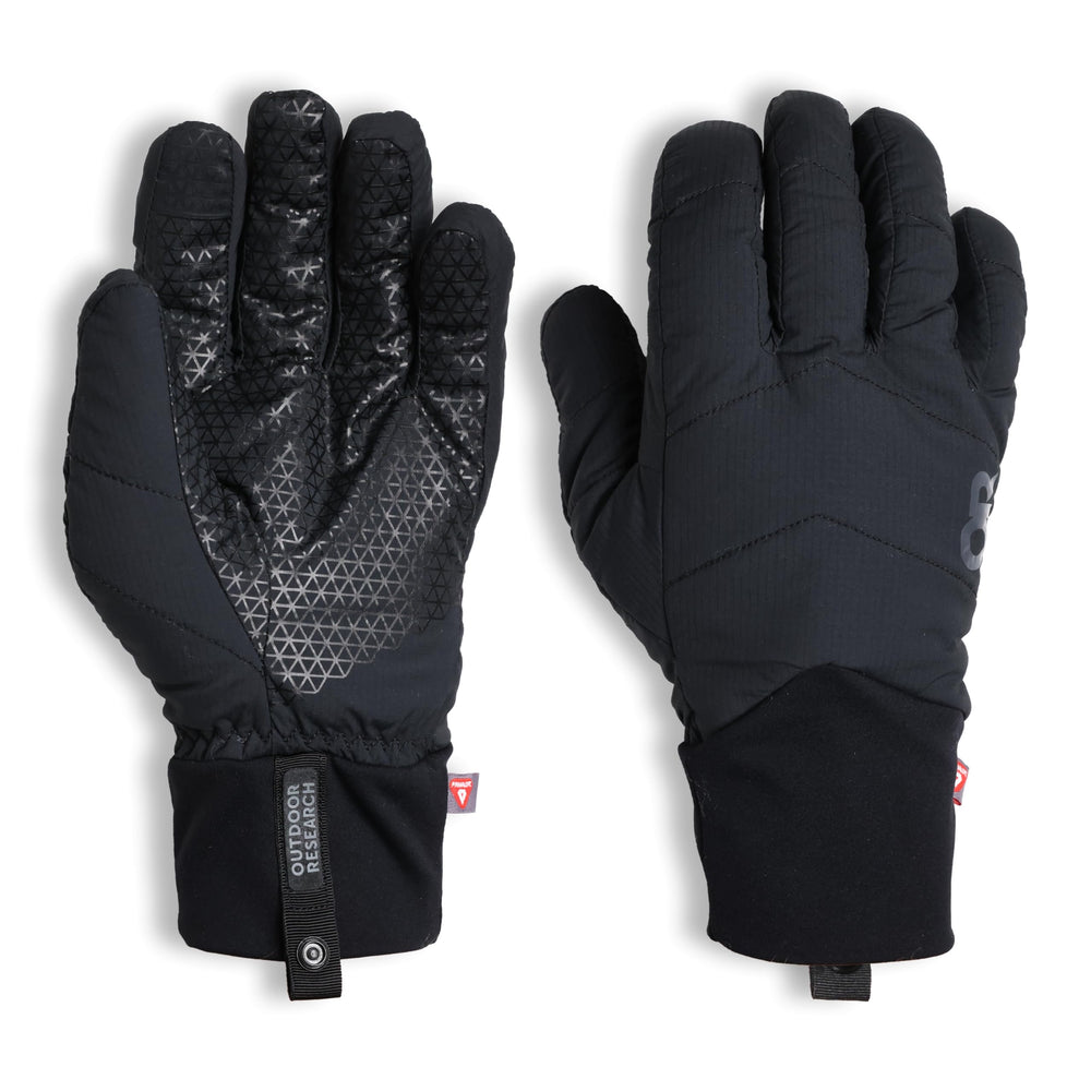 Outdoor Research Stowe Aerogel Gloves with touchscreen compatibility for cold-weather use.