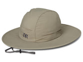 Outdoor Research Sunbriolet sun hat solid khaki, front view, UPF 50+ sun protection