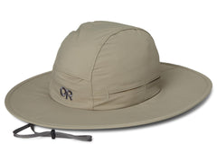 Outdoor Research Sunbriolet sun hat solid khaki, front view, UPF 50+ sun protection