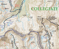 Outdoor Trail Maps Collegiate Peaks trail routes help navigate updated paths and distances.