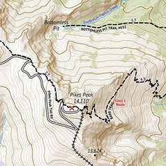 Outdoor Trail Maps Pikes Peak West Side map aiding navigation and junction spotting