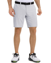 Outdoor Ventures men's golf shorts side view in sliver grey for flexible movement