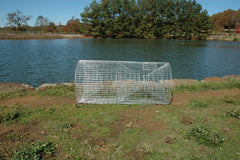 Outdoor Water Solutions Catfish Trap shows built-in bait box for easy baiting.