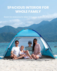 OutdoorMaster Beach Tent upgraded frame provides sturdy support for breezy days.
