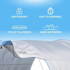 Outely Beach Shade wind-driven design creates natural shade with light breeze.