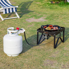 OuterMust portable burner weighs 13 pounds and is easy to transport.