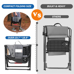 OuterSpa chair detachable-pocket highlights large storage bag for books, keys, and gadgets during trips