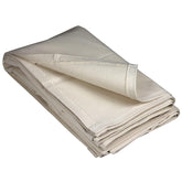 Outfitters Supply 18oz canvas manty with hemmed edges, 7x8 laid flat showing rugged load bundling.