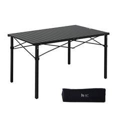 OUTSIDER folding camping-table-setup shows a roomy surface for meals and games.