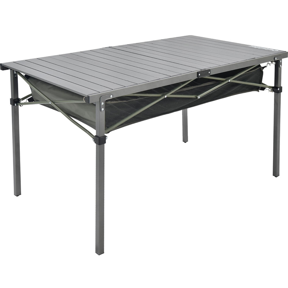 OUTSIDER folding camping table top setup shows quick, tool-free assembly for effortless outdoor dining.