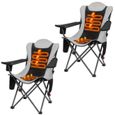 OUTSIDER heated camping chair front view showing 3-position recline for outdoor warmth