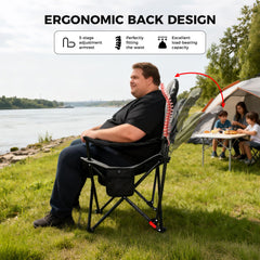 OUTSIDER heated camping chair headrest pocket keeps essentials handy