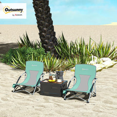 Outsunny two-pack chairs with cup holders for drinks