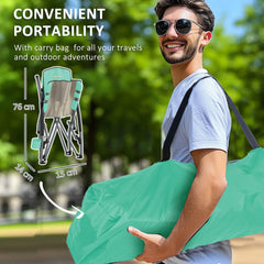 Outsunny chair folded in carrying bag for easy transport