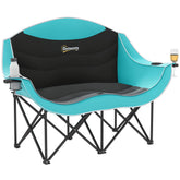 Outsunny double camping chair seat close-up highlighting padded comfort for two.