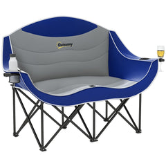 Outsunny double camping chair with two seats and armrests for shared outdoor relaxation.