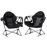 Outsunny double hammock chair folding frame for travel and easy setup