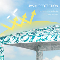 Outsunny easy-setup beach canopy with connected sections for fast sand installation.