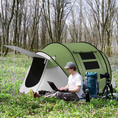 Outsunny pop-up tent porch area shown for cooking or seating.