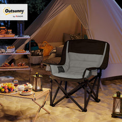 Outsunny camping chair with durable metal frame and Oxford fabric.