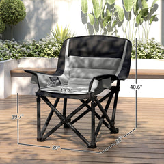 Outsunny chair with side pockets for easy outdoor storage.