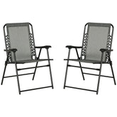 Outsunny two-chair folding gray set, ideal for portable patio seating.