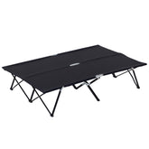 Outsunny two-person cot set up outdoors for a comfortable night