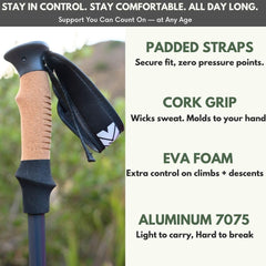 Outsura trekking poles collapsible design for compact packing and travel readiness.