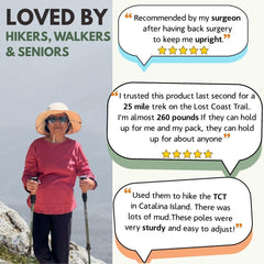 Outsura trekking poles cork grip absorbs moisture for comfortable hiking
